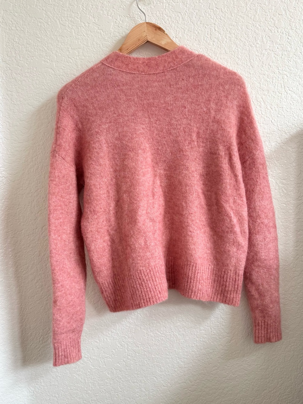 Sezane Zita Jumper Sweater Rose Wood Pink Size XS Tie Neck Bow Detail - Picture 8 of 8